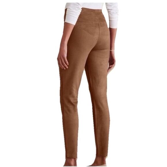 Soft Surroundings Faux Suede Pull On Ankle Leggings Saddle Brown Size Large - Picture 6 of 13